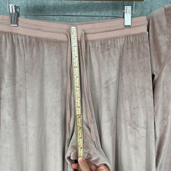 Juicy Couture Velour Sleep Wide Pant Set Size M Light Pink Rhinestone Spellout - Picture 10 of 15